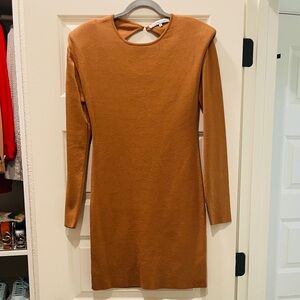 Longsleeve Camel Bodycon Dress